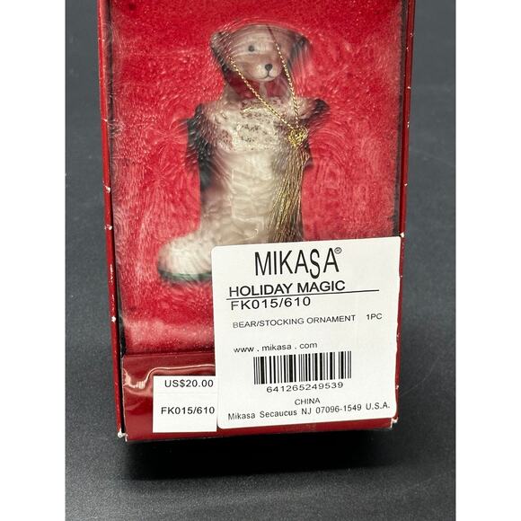 Mikasa Holiday Magic Bear/Stocking Ornament - Picture 2 of 4